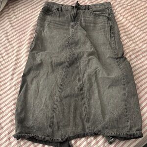 Gray midi/long Uniqlo Denim Skirt